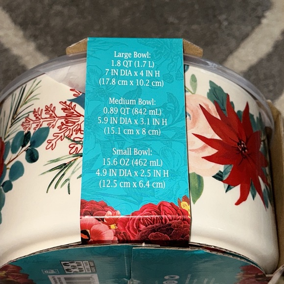 The Pioneer Woman Wishful Winter Nesting Bowl Set with Lids - Picture 9 of 9